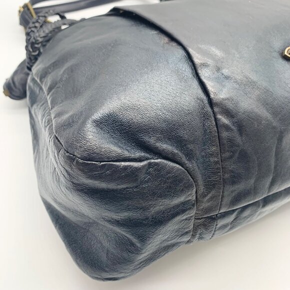 Elliott Lucca Black Leather Sinatra Shoulder Bag - Picture 6 of 11